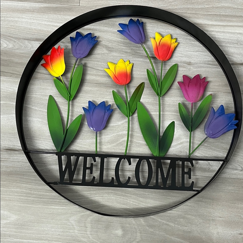 Colorful Floral Welcome Wall Decor